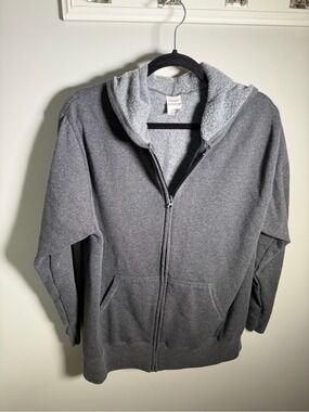 Hanes Women's Full Zip Hoodie Charcoal Gray XL